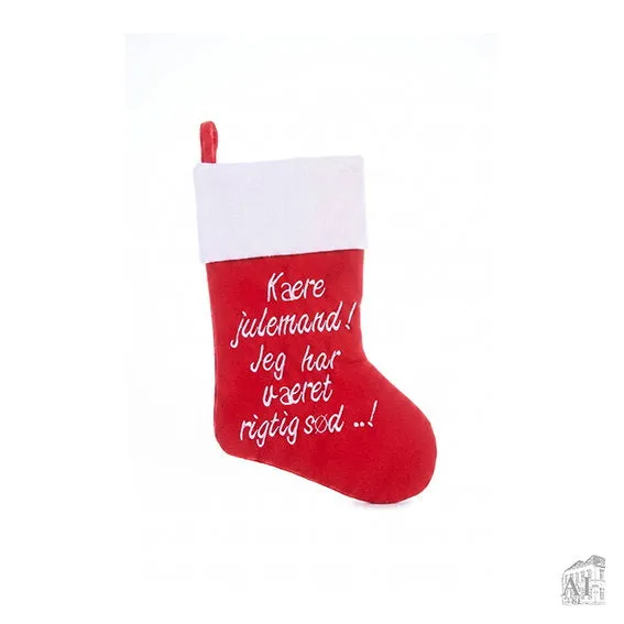 Det Gamle Apotek Christmas stocking punčocha červená 39 cm