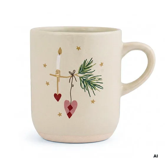 Det Gamle Apotek Mug hrnek krémový kamenina