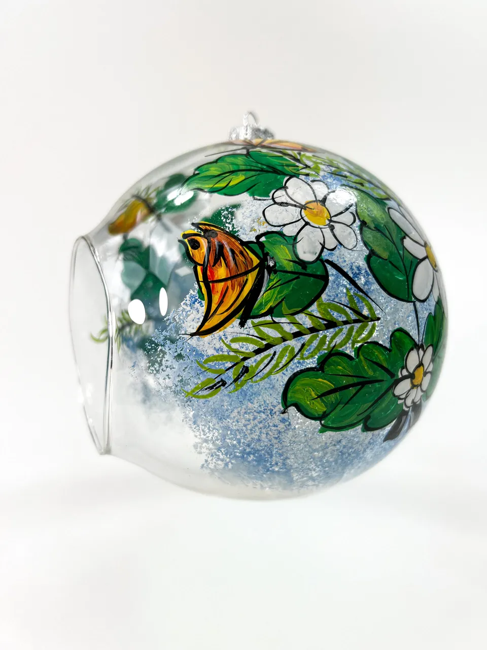 Vitbis Lampion Jaro na skle skleněná ozdoba 15 cm transparentní