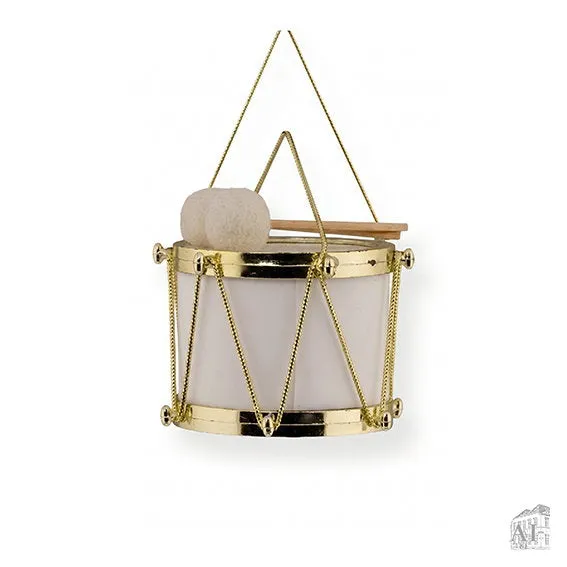Det Gamle Apotek Drum Ornament bubínek 8 cm bílý plast