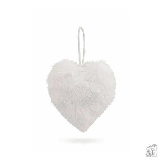 Det Gamle Apotek Heart bílé závěsné srdce 10 cm