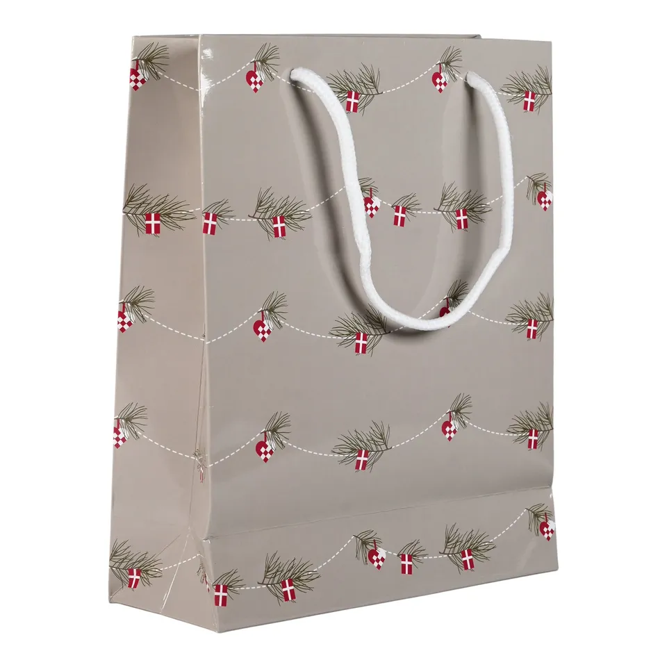 Det Gamle Apotek Giftbag papírová dárková taška krémová 24 cm