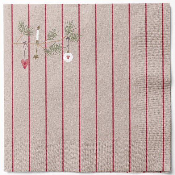 Det Gamle Apotek Napkins vánoční ubrousky béžové 30 cm