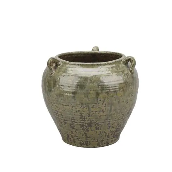 Det Gamle Apotek Vase zelená váza 17 cm kamenina
