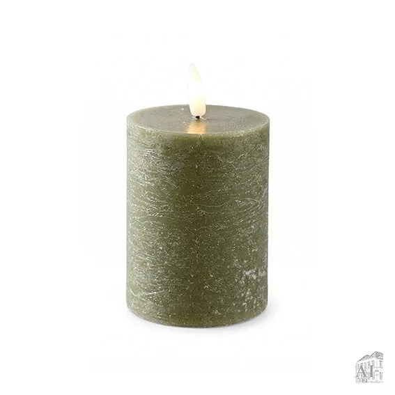 Det Gamle Apotek LED svíčka vosková zelená 10 cm