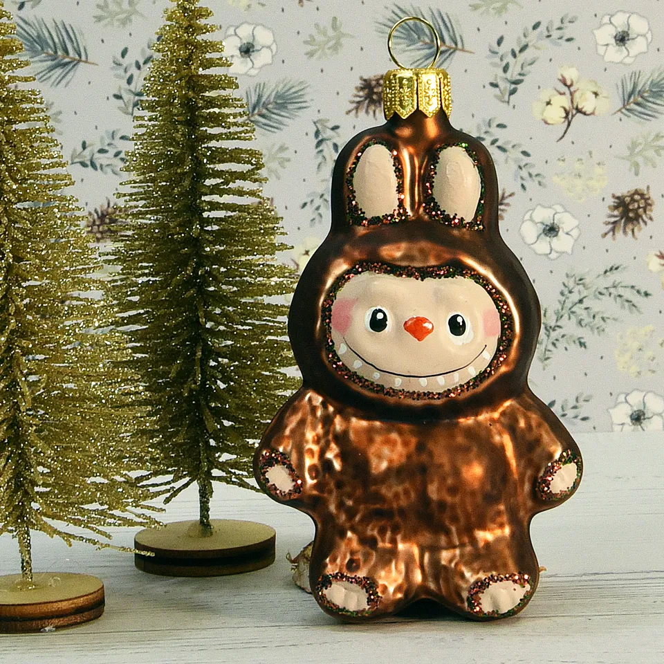 Vitbis Hnědý králíček skleněná figurka 10 cm 1 ks