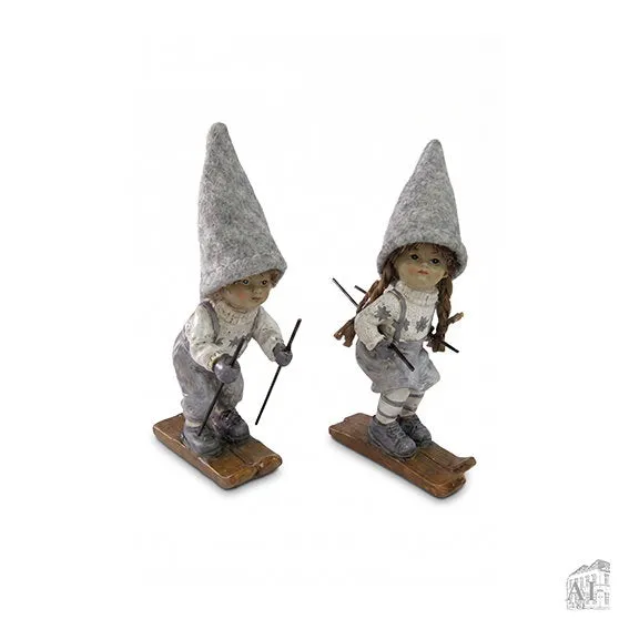 Det Gamle Apotek Boy or Girl skřítek šedý 15 cm