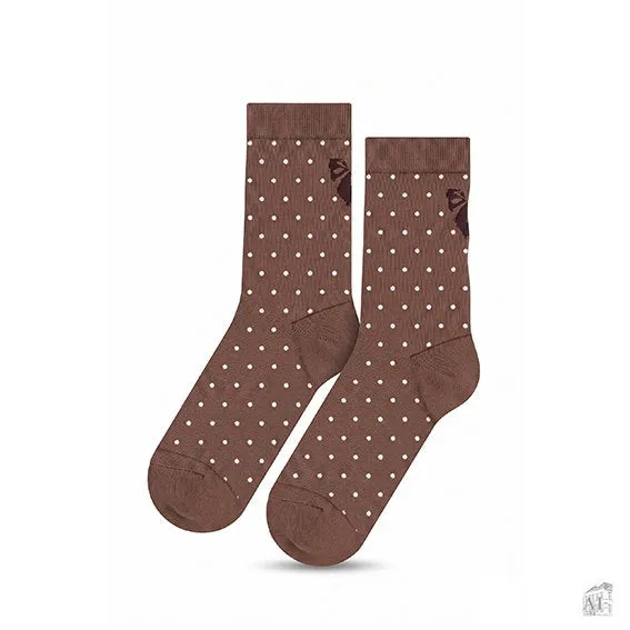 Det Gamle Apotek Socks ponožky hnědé bavlněné