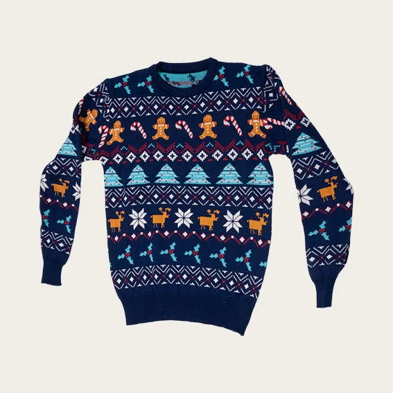 Det Gamle Apotek Sweater modrý svetr polyester