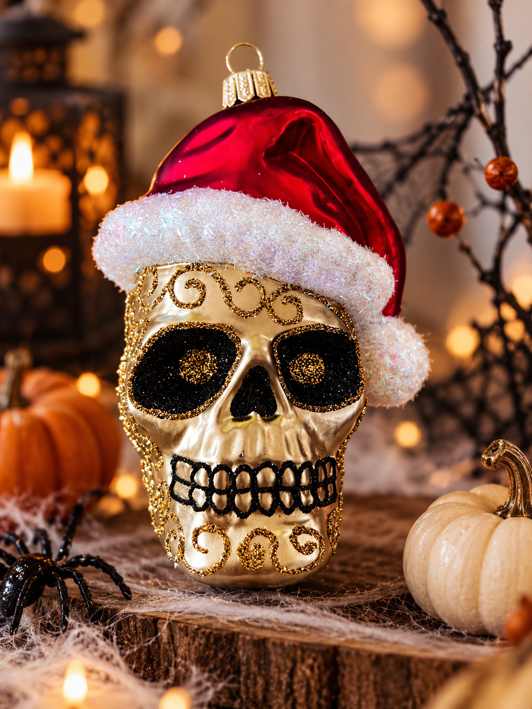 Vitbis Halloween skleněná baňka lebka 8 cm 1 ks
