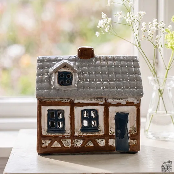 Det Gamle Apotek Grey House keramický domeček šedý 8 cm