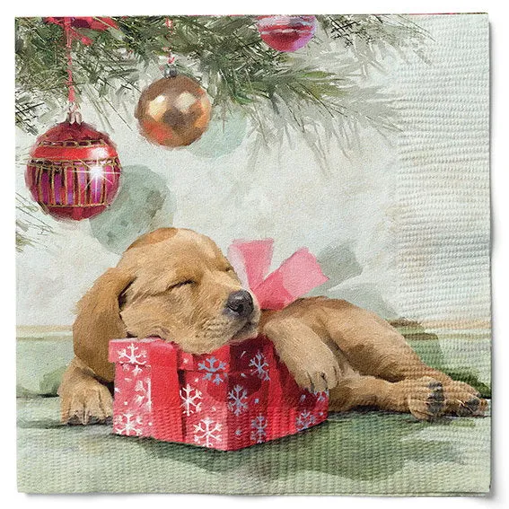 Det Gamle Apotek Puppy ubrousky vánoční 33 cm 20 ks