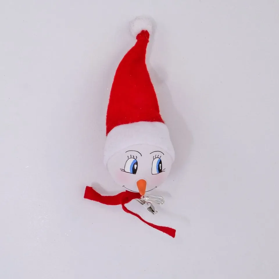 Vánoční ozdoby koule bílá s nosem skleněná