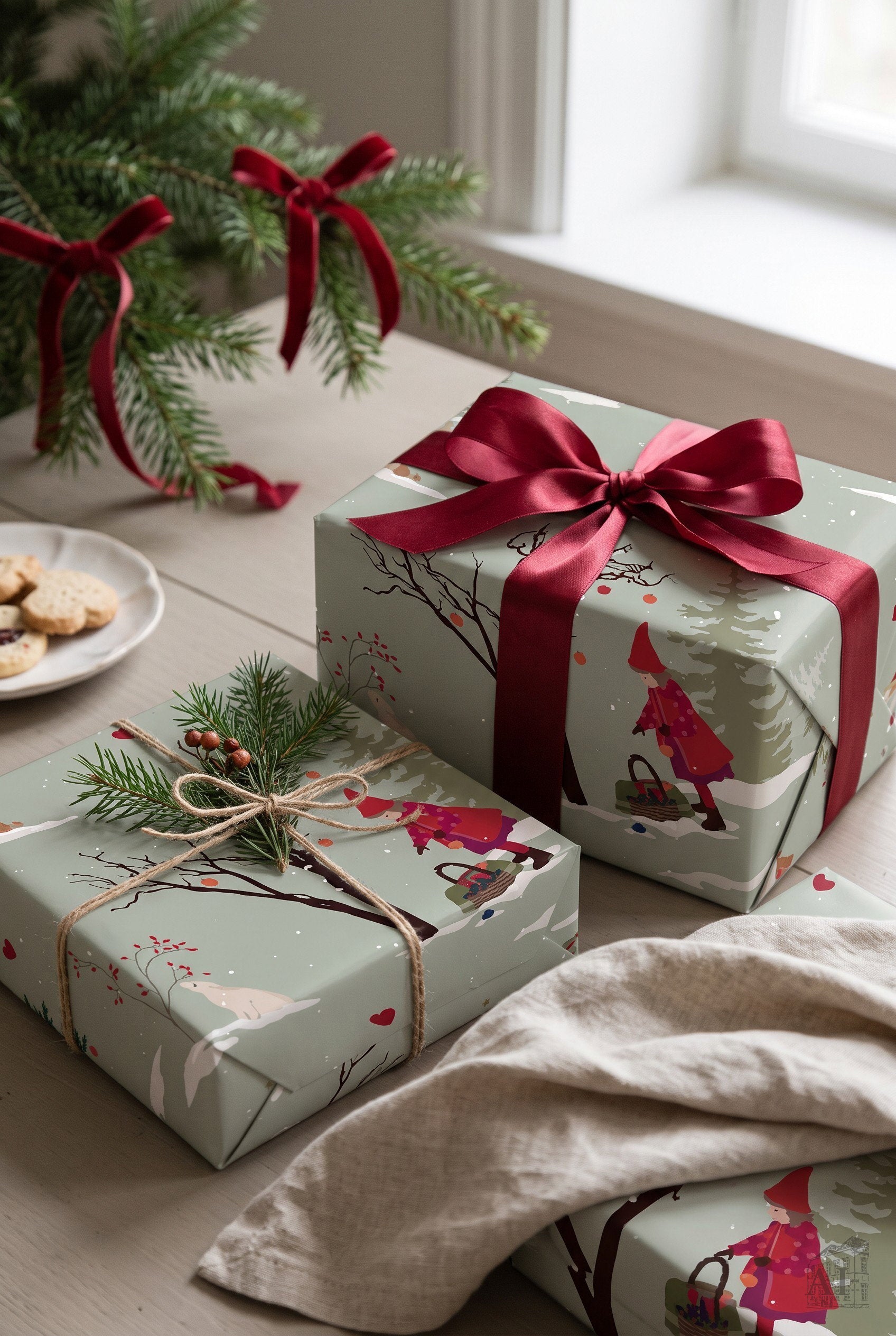 Det Gamle Apotek Giftpaper balicí papír zelený 70 cm