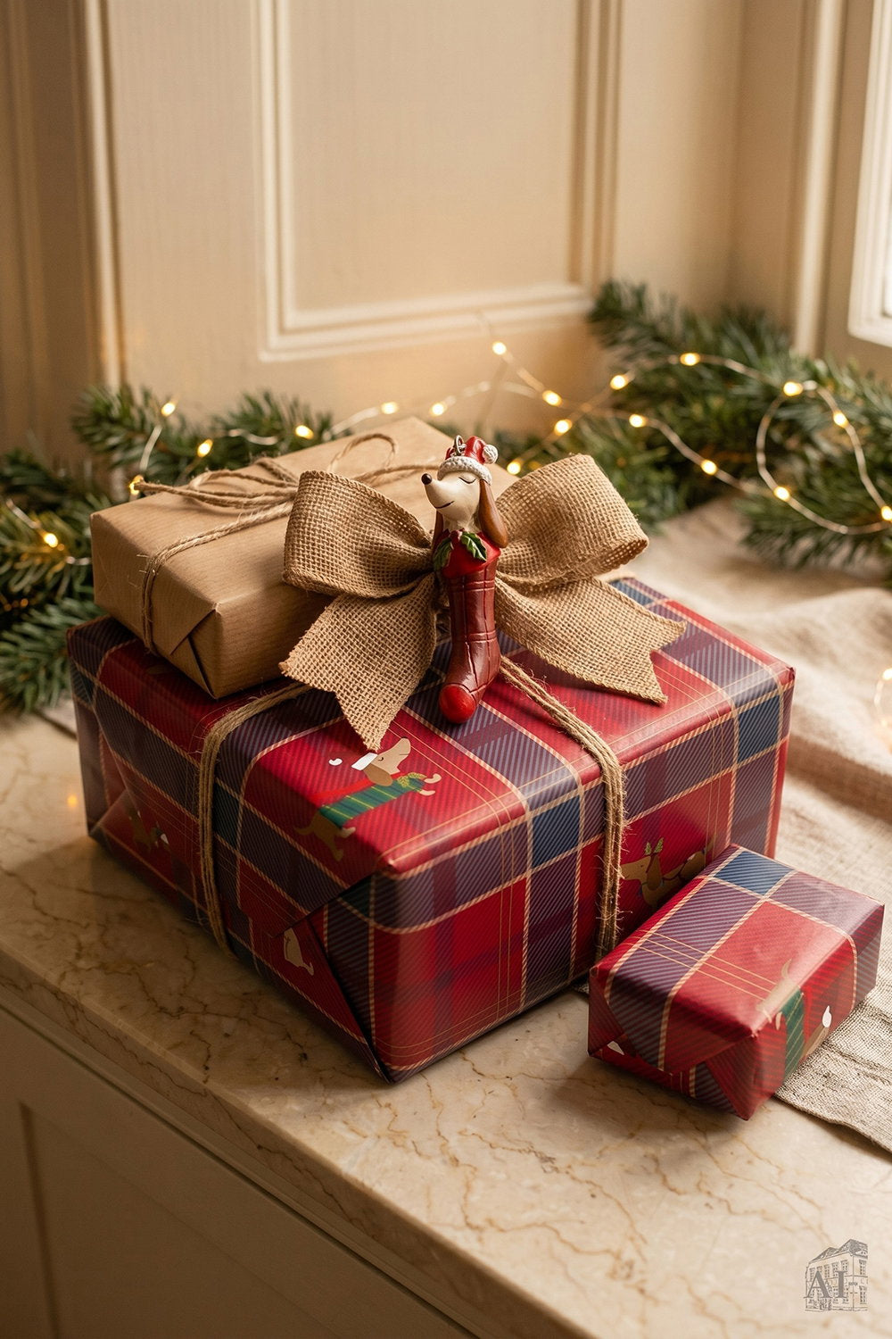 Det Gamle Apotek Giftpaper balicí papír červený 5 m