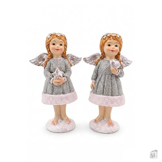Det Gamle Apotek Anděl polyresinový modrý 12 cm