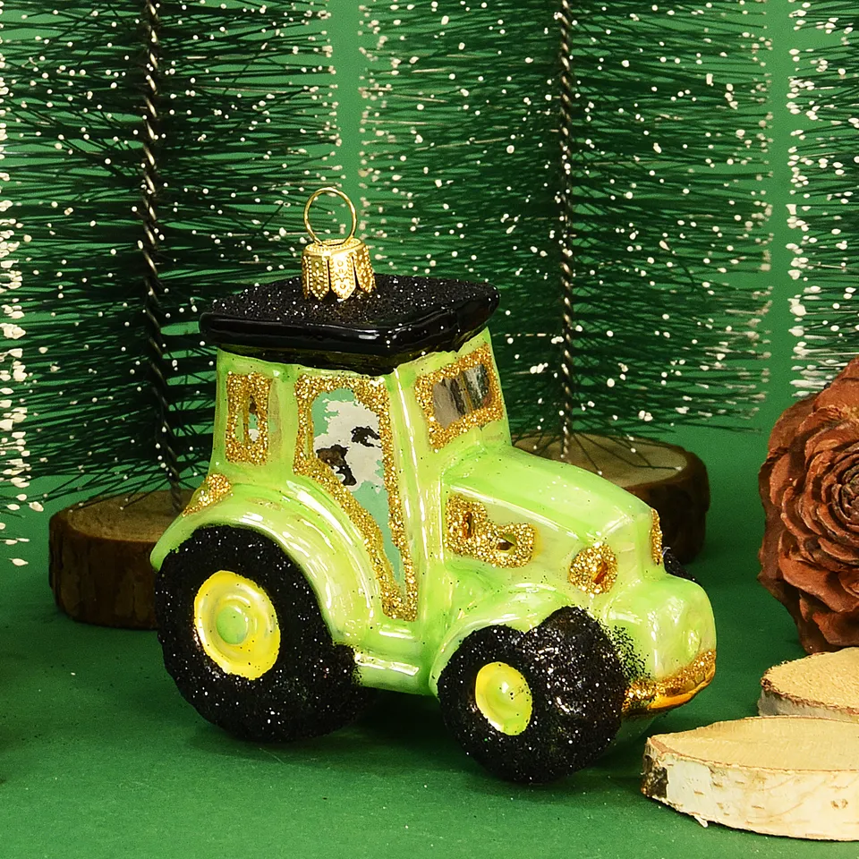 Vitbis Zelený traktor 6 cm vánoční baňka 1 ks