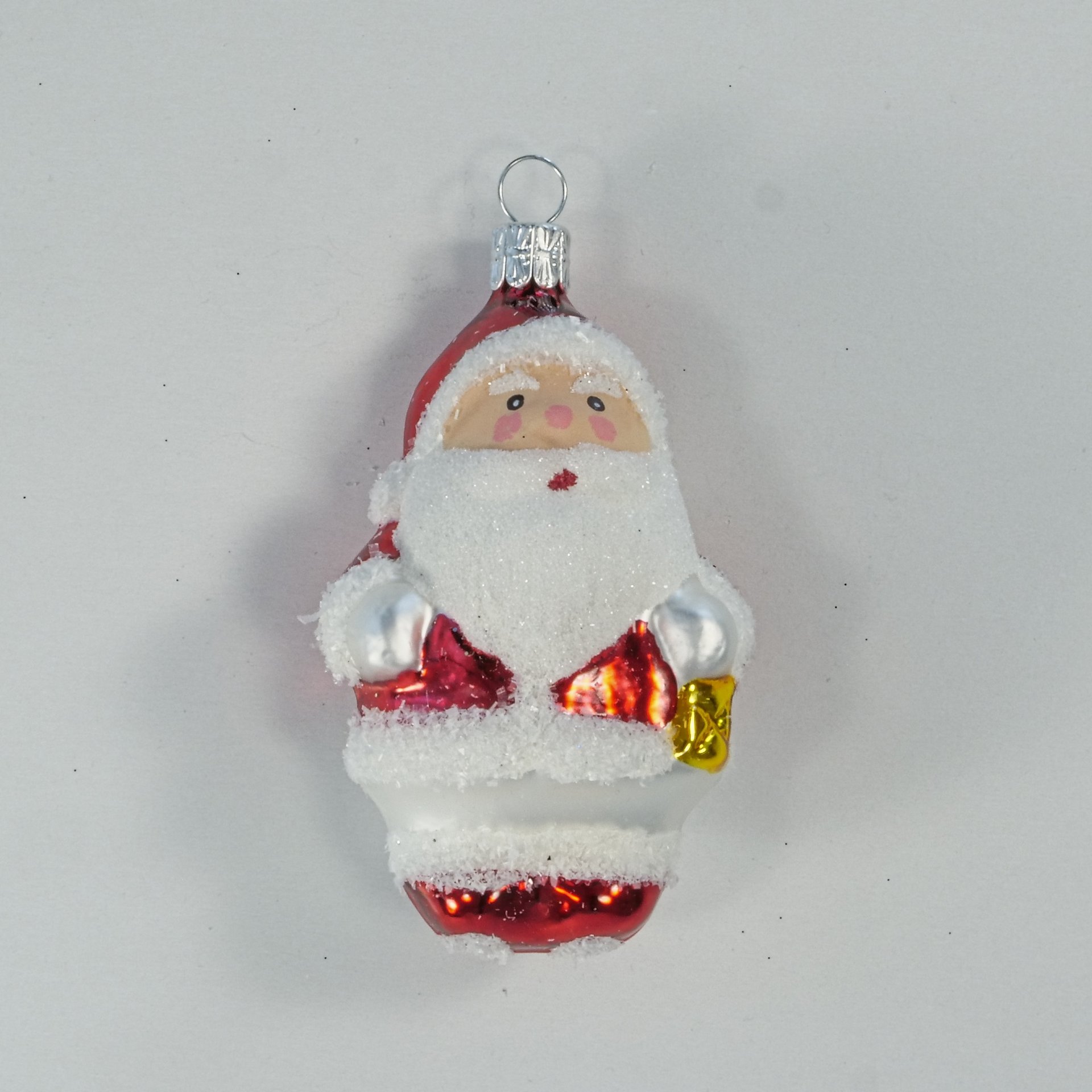 Vánoční ozdoby santa s lucernou bílý matný figura