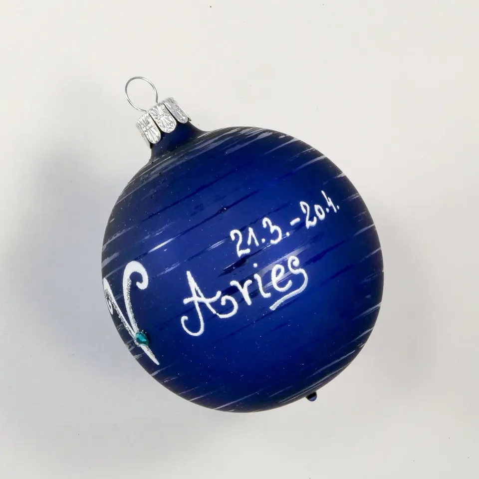 Vánoční ozdoby dekorovaná koule baňka inkoustová matná