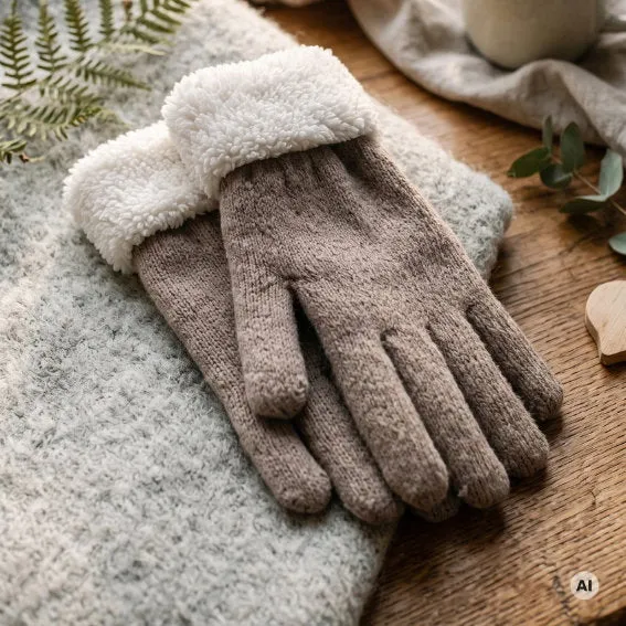 Det Gamle Apotek Gloves rukavice dámské hnědé textilní