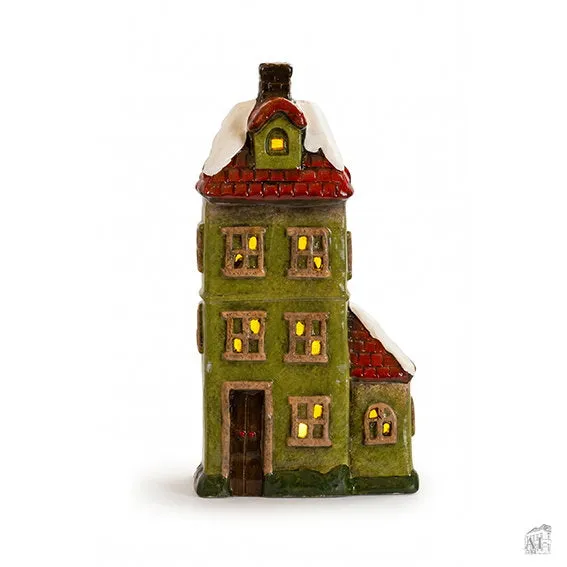 Det Gamle Apotek House keramický domeček LED zelený