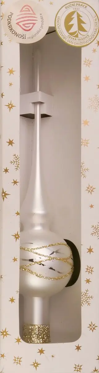 Vánoční ozdoby špice jednokulová ozdoba bílá matná