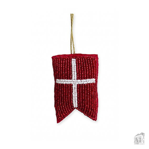 Det Gamle Apotek Flag vánoční ozdoba vlaječka 5 cm červená