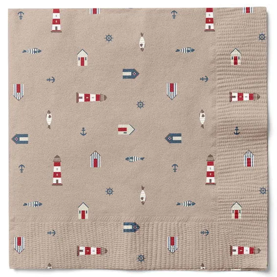 Det Gamle Apotek Napkins papírové ubrousky béžové 33 cm 20 ks
