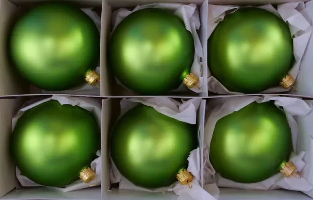 Vánoční ozdoby koule kiwi matná skleněná