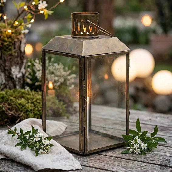Det Gamle Apotek Lantern lucerna hnědá 18 cm
