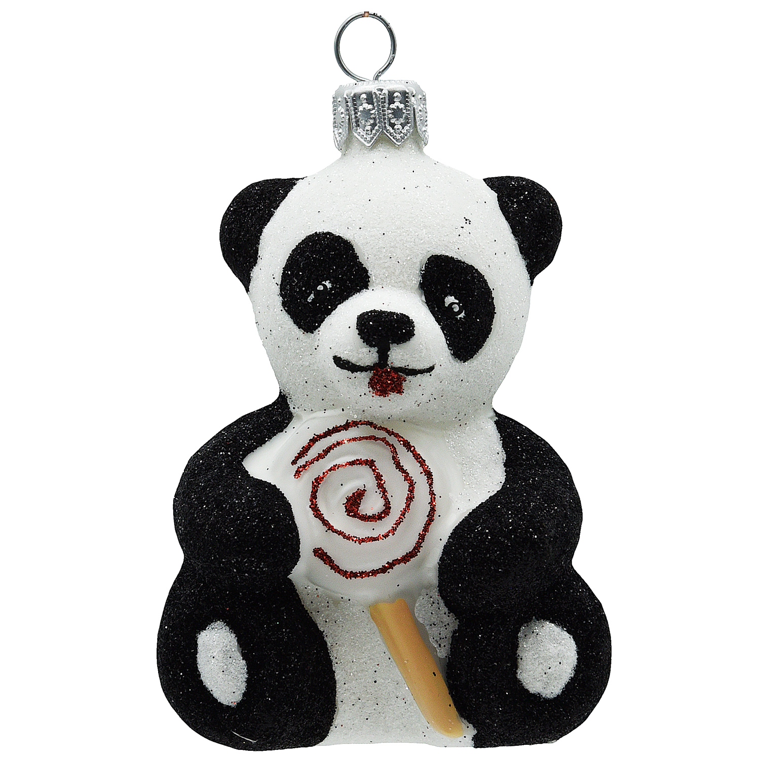 Vitbis Méďa panda skleněná baňka 9 cm