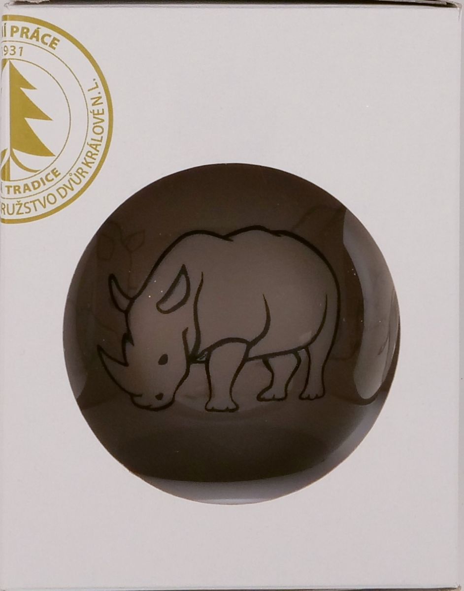 Vánoční ozdoby koule skleněná šedá porcelánová dekorovaná