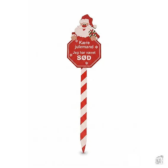 Det Gamle Apotek dřevěná cedule červená 80 cm
