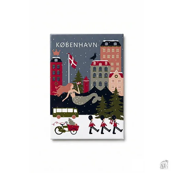 Det Gamle Apotek magnet modrý plech 8 cm