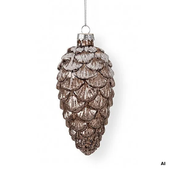 Det Gamle Apotek Pinecone skleněná baňka šiška 14 cm hnědá