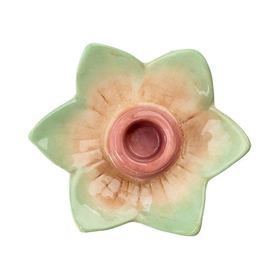 Det Gamle Apotek Candle holder svícen zelený keramika 3 cm