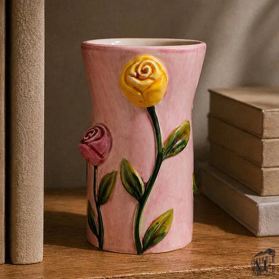 Det Gamle Apotek Vase váza keramická růžová 12 cm