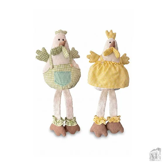 Det Gamle Apotek Chicken dekorace bílá plsť 45 cm