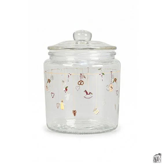 Det Gamle Apotek Glass jar skleněná dóza bílá 16 cm