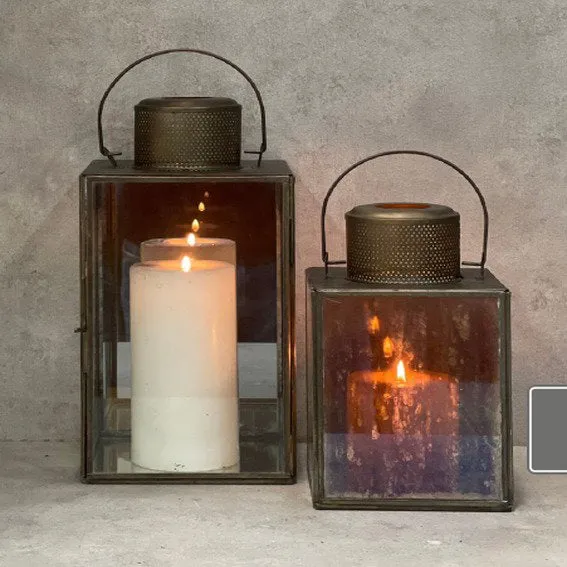 Det Gamle Apotek Lantern kovová lucerna 21 cm hnědá