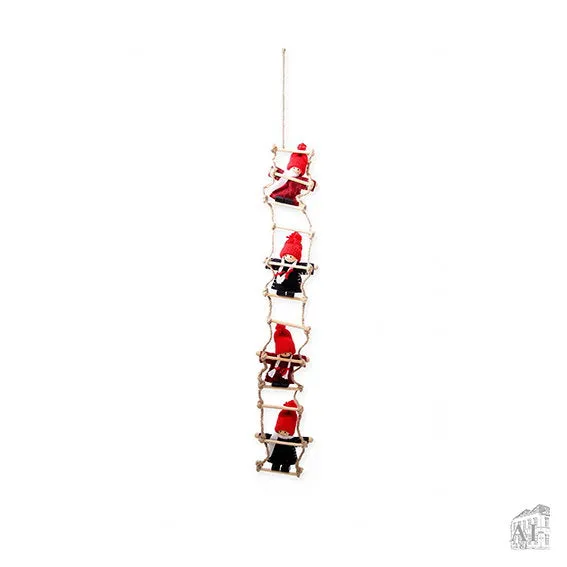 Det Gamle Apotek Nisser on ladder plstění skřítci červení 53 cm