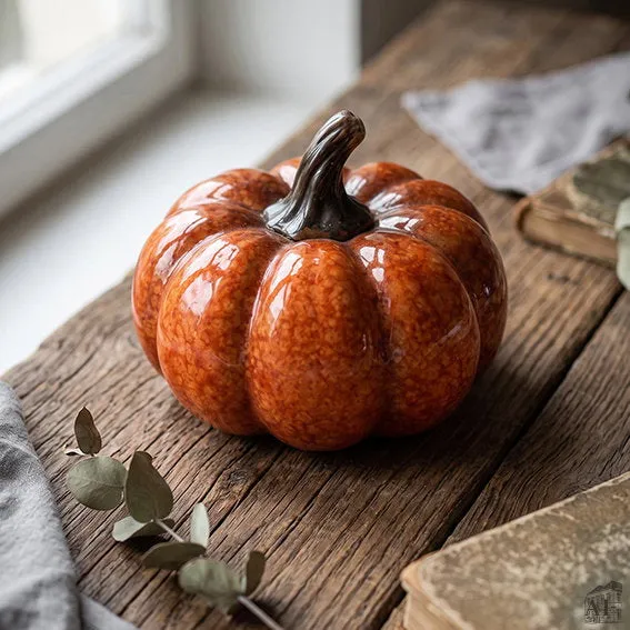 Det Gamle Apotek Pumpkin keramická dýně oranžová 6 cm