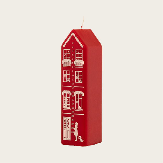 Det Gamle Apotek Calendar candle svíčka červená 20 cm