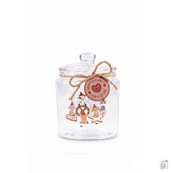 Det Gamle Apotek Glass jar skleněná dóza 16 cm vánoční