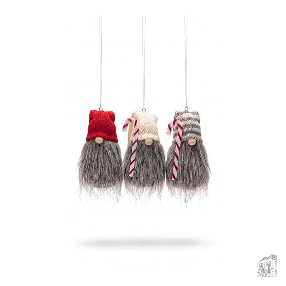 Det Gamle Apotek Santa for hanging závěsný Santa šedý 13 cm