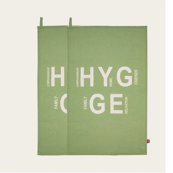 Det Gamle Apotek Hygge utěrka zelená bavlna
