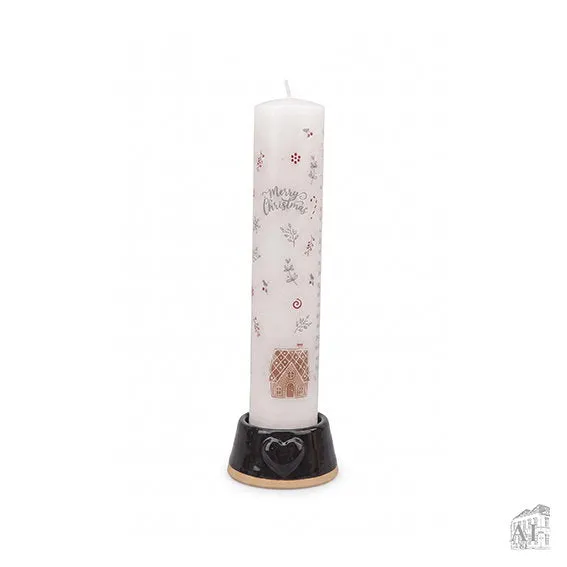 Det Gamle Apotek Candle holder svícen černý keramika