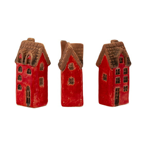 Det Gamle Apotek House keramický domeček červený 7 cm