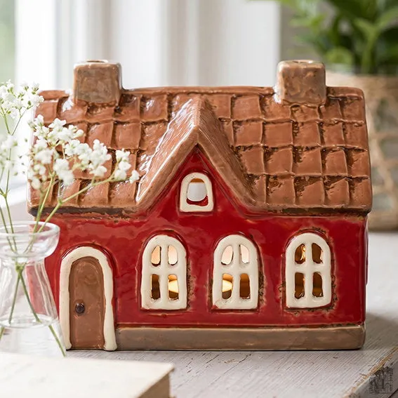 Det Gamle Apotek Red House for T-light domeček červený keramika