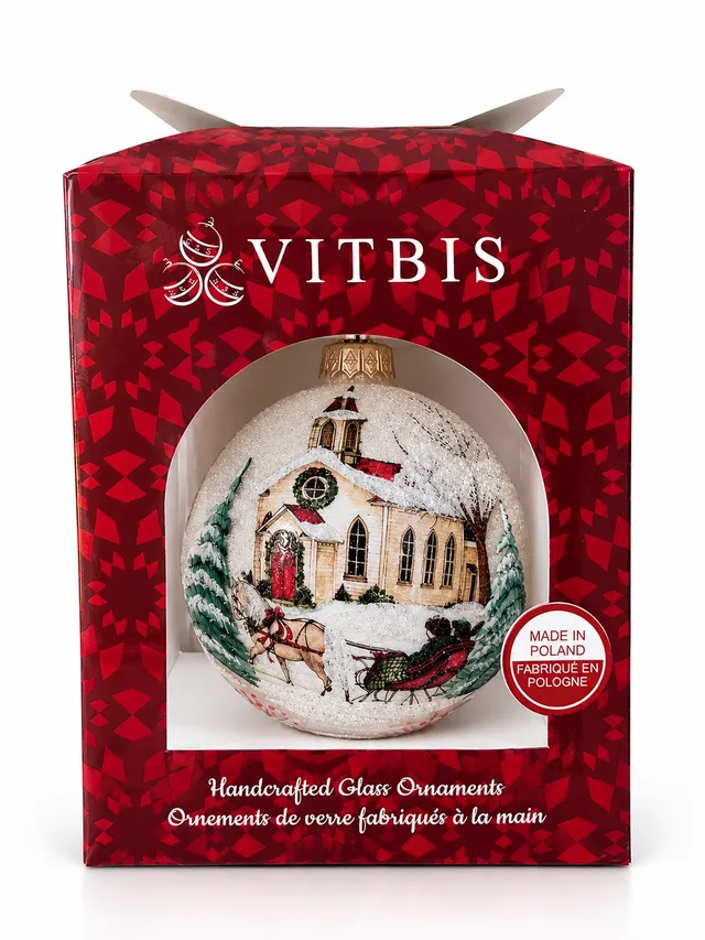 Vitbis Świąteczna podróż vánoční baňka 15 cm bílá